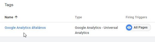 Google Analytics konfiguráció