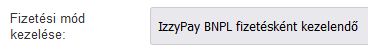 IzzyPay fizetésként kezelendő