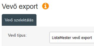 ListaMester vevő export