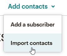 Mailchimp kontakt importálás 3. lépés