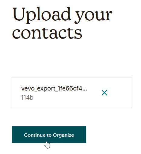 Mailchimp kontakt importálás 5. lépés