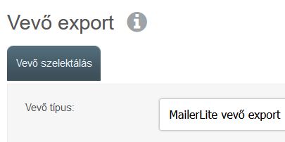 MailerLite vevő export